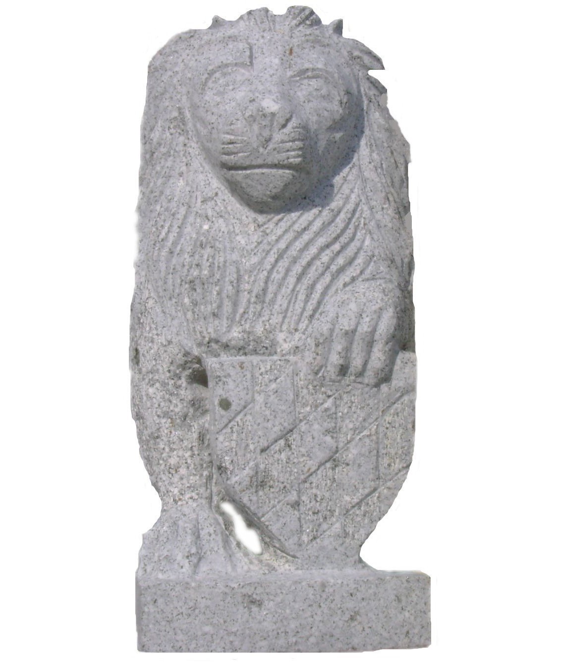 Bayerischer Löwe mit Wappen, Höhe ca. 40 cm, Granit grau