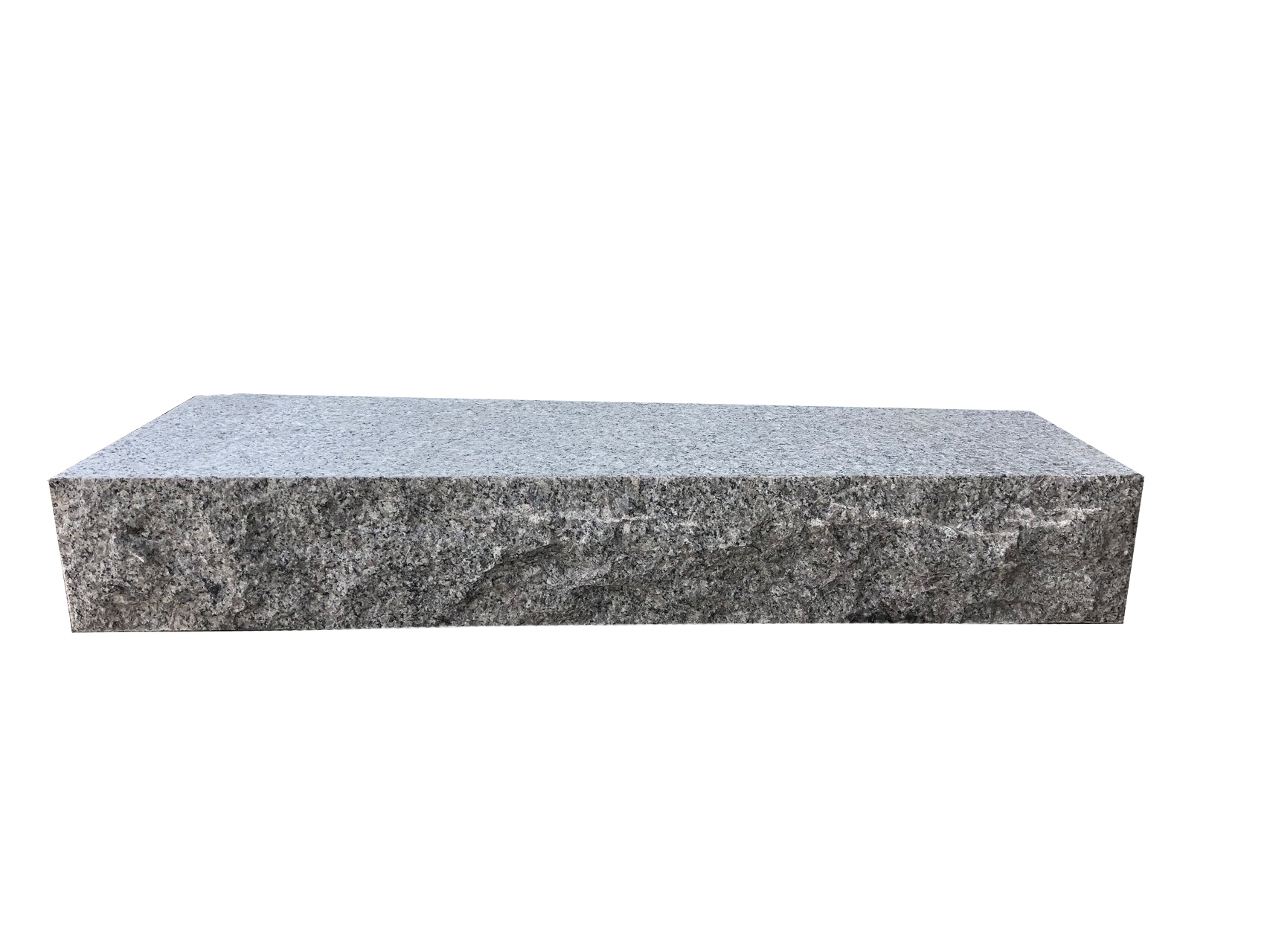 Blockstufen 15x35 cm, Granit hellgrau, Vorderseite gespalten