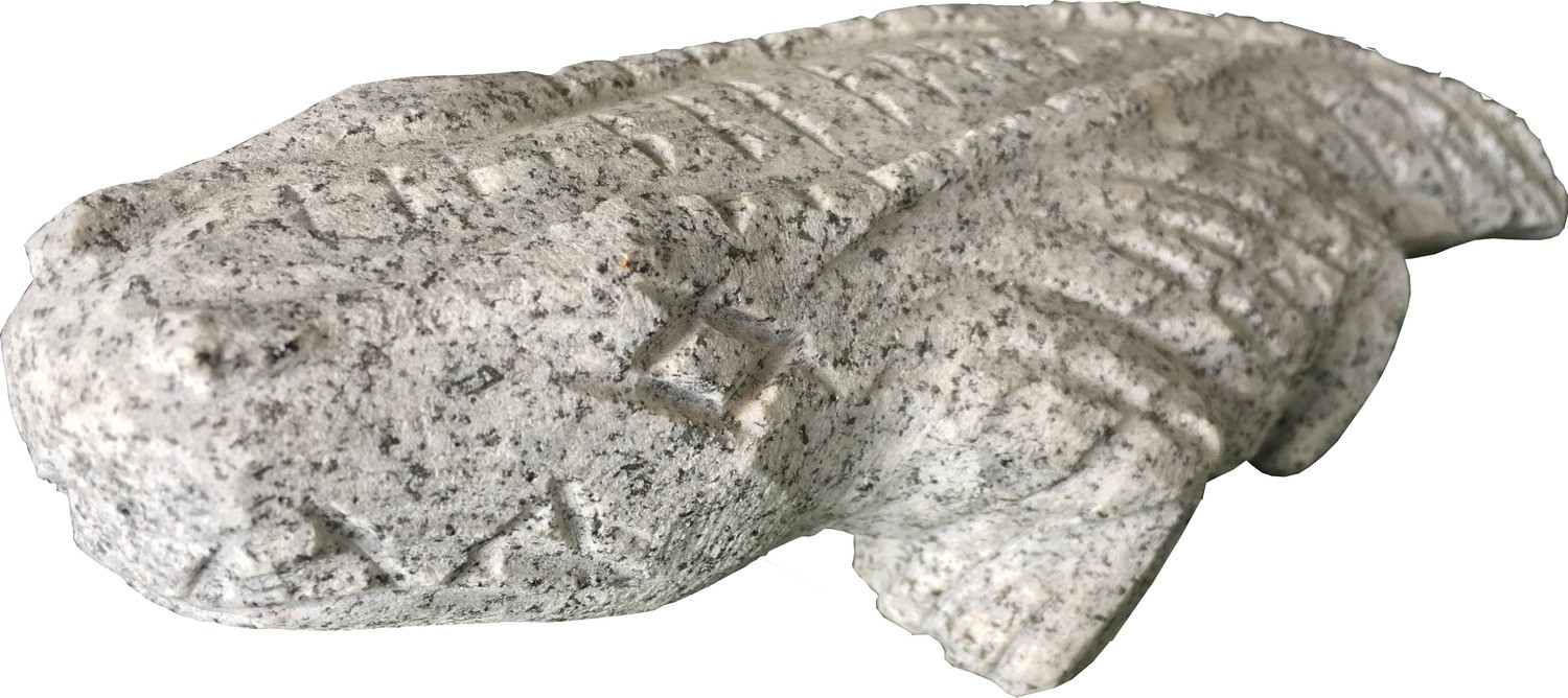 Krokodil, Länge: ca. 100 cm, Granit grau