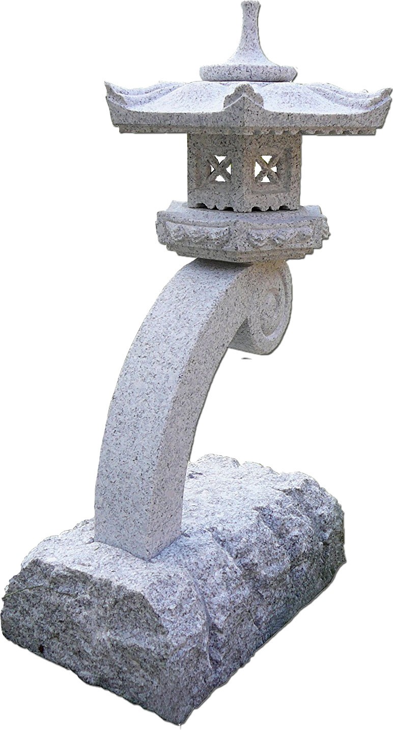 Japanische Steinlaterne Rankei, Granit grau