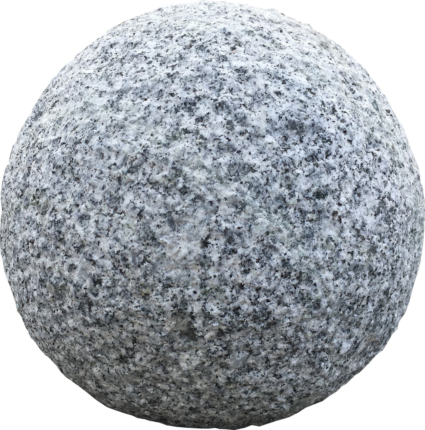 Kugel aus Granit, grau, gestockt, ohne Bohrung
