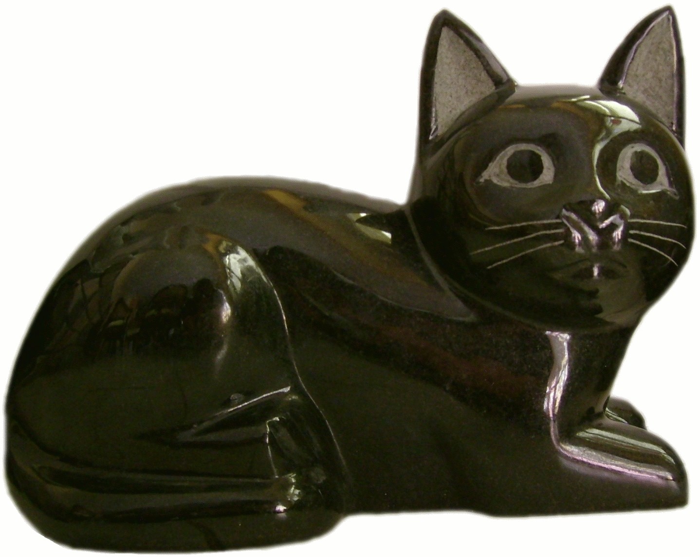 Katze, Höhe: ca. 25 cm, Granit schwarz