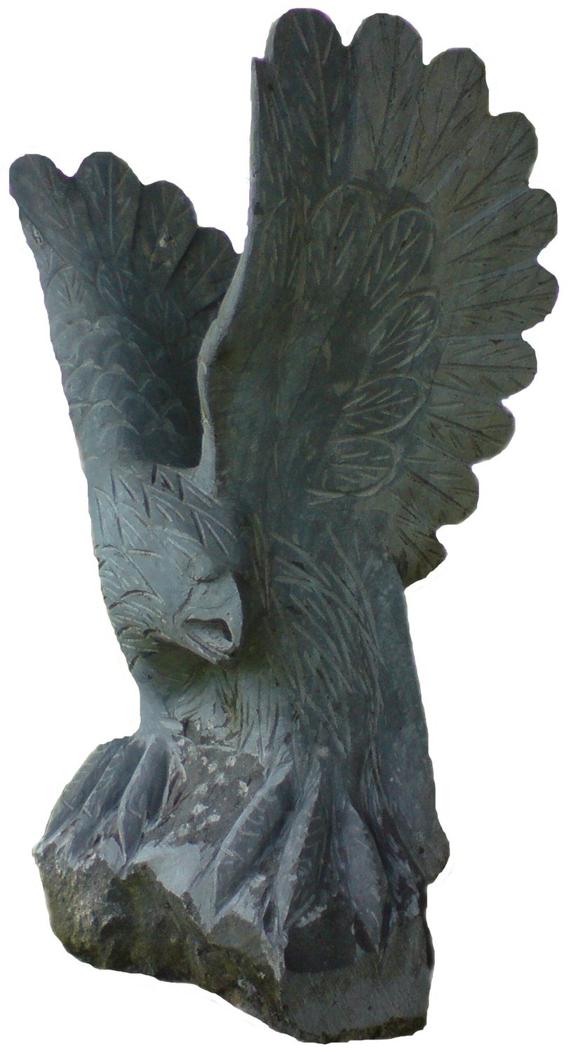 Adler, Höhe: ca. 50 cm, Basalt, schwarz