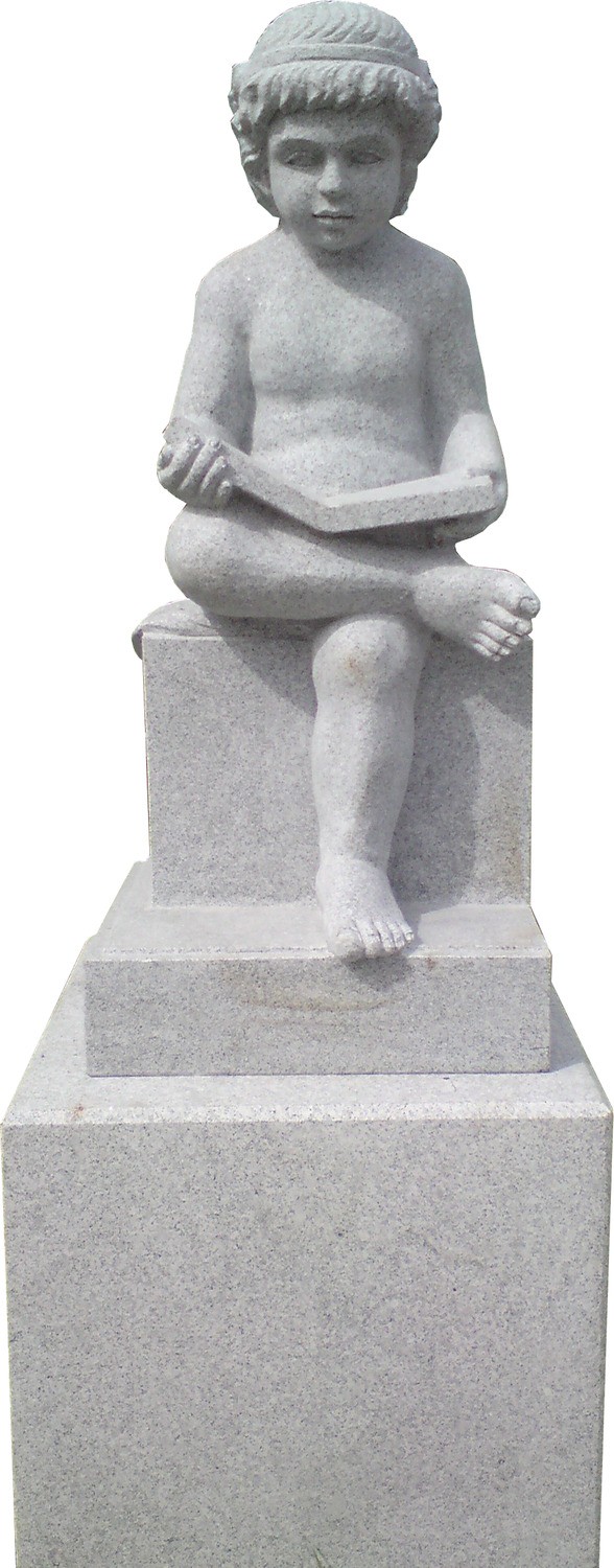 Figur "Philosoph", Höhe ca. 100 cm, Granit grau
