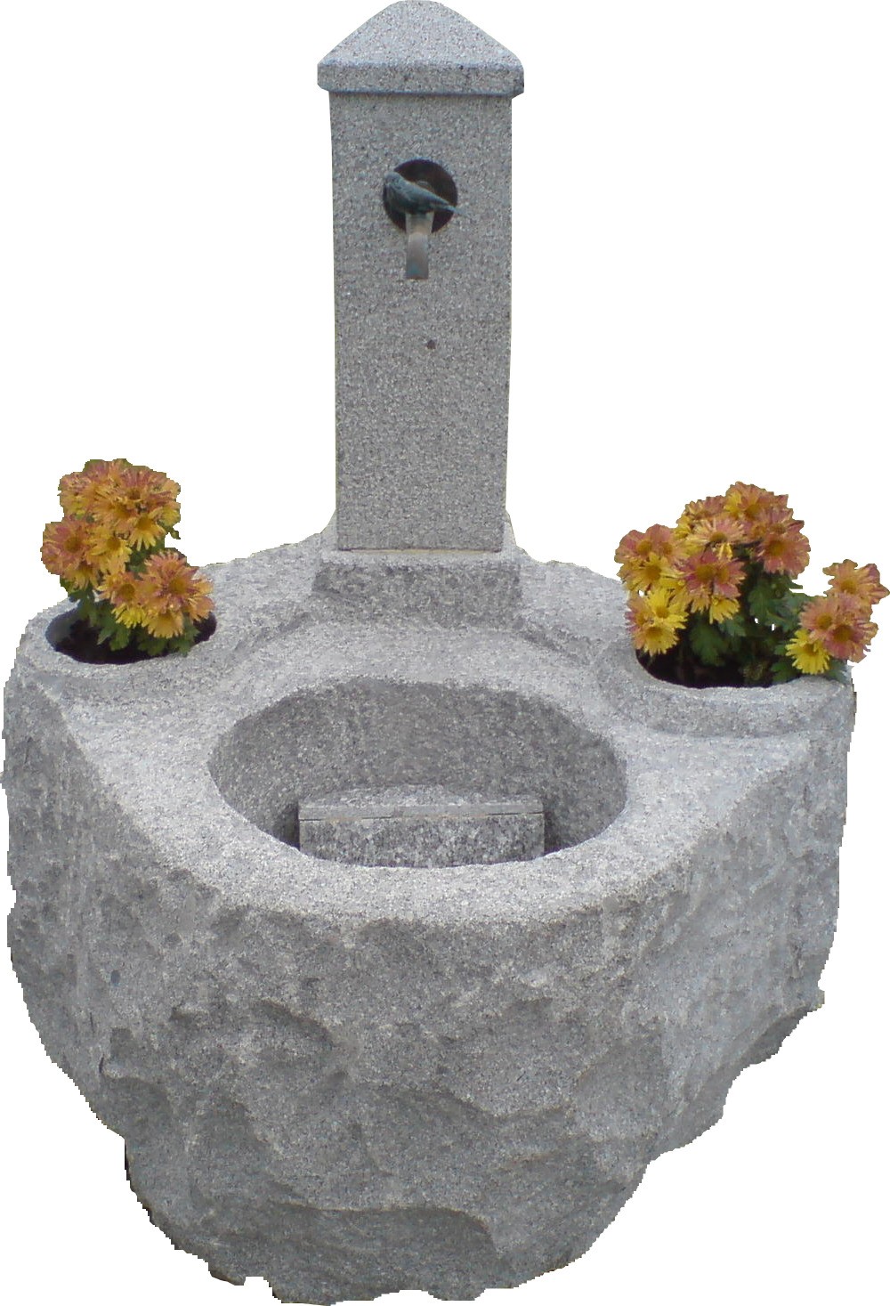 Brunnen mit Säule Diana, Granit grau