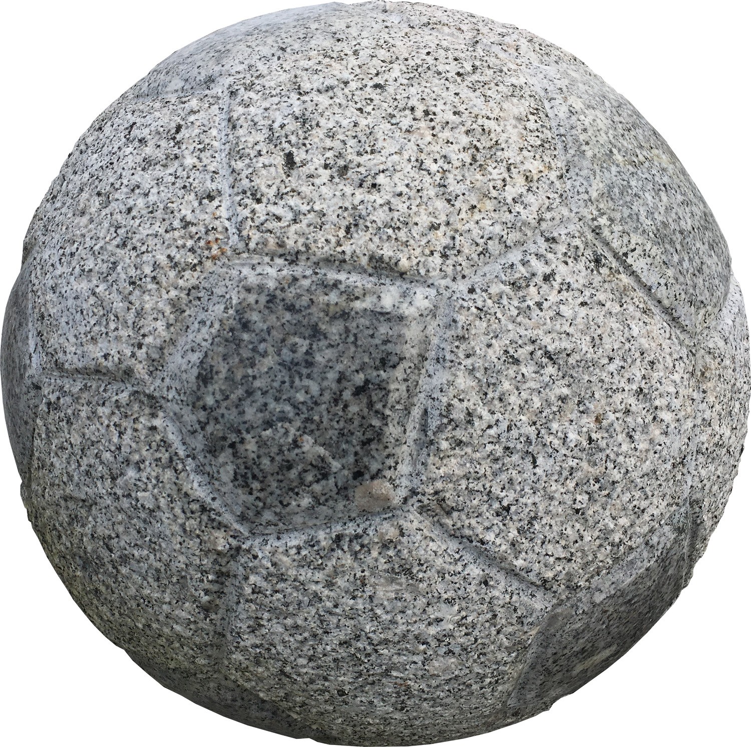 Fussball, Granit grau, teils gestockt/poliert