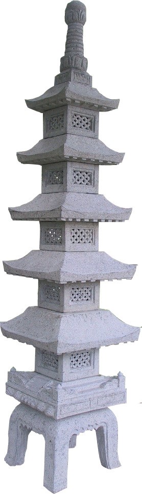 Japanische Steinlaterne Pagode, Granit grau