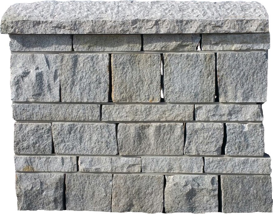 Mauersteine mit gesägten Lagerfugen, Granit